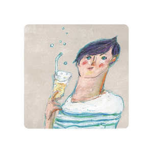 【怪獸】軟式珪藻土吸水杯墊 A Cup of Life---Ducky Shen (10x10cm) -Swing boy