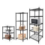 【KIWISH】46x40系列層架 三層 四層架 鐵力士架 居家收納架 (質感黑) 鐵架 層架 置物架 電器架 波浪架 收納架, , large