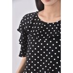(S) etaris stago點點黑色短袖上衣二手衣, , large