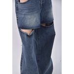 (M) sora x yoom高腰丹寧牛仔質感棉質純棉藍色長褲二手衣, , large