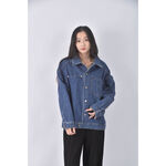 (XL) mosof丹寧牛仔排扣藍色外套二手衣, , large