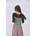 (S) nautica質感棉質條紋黑色長袖上衣二手衣, , large