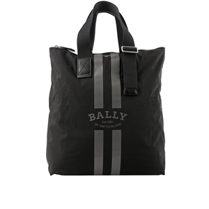 BALLY On The Go 條紋尼龍手提/肩背托特包/贈收納袋/