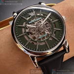 [星晴錶業]ARMANI手錶,44mm,AR00079雙面機械鏤空錶面銀錶殼深黑色真皮皮革錶帶款, , large