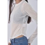 (S) 【里唯私服】mouggan質感微透膚白色長袖上衣二手衣, , large