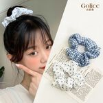 【Gulicc】古莉可 髮圈 法式簡約藍色經典大腸髮圈2入, , large