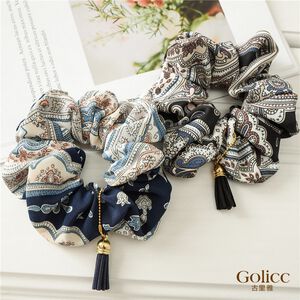【Gulicc】古莉可 髮圈 歐美款復古流蘇吊墜大腸圈