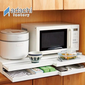 【adachi】日本製廚房電器多功能收納雙層抽屜式工作台80cm(可延伸廚房作業空間)