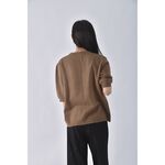 (M) 【房業涵私服】srrissa毛衣棕色短袖上衣二手衣, , large