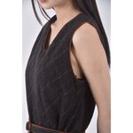 (S) single noble羊毛無袖綠色綁帶洋裝二手衣, , large