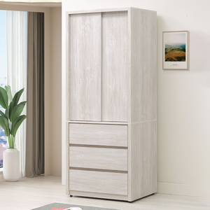 【Homelike】喜家居2.7尺推門衣櫃(2541)