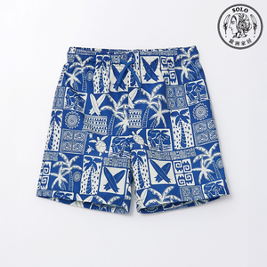 【SOLO Vintage】LCW Tropical Style Boys Beach Swim Trunks Swimwear 40+ UV Protection 5-6y