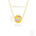 【TLH】黃金墜轉運珠項鍊 純金999 多選 花蝶錦繡 約重0.15錢±0.03 (顏色隨機), , large