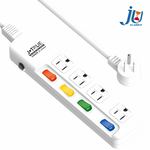 鉅玉經典｜四開四插延長線 3孔延長線 延長線 台灣製造 新安規 過載斷電 6/9/15尺 JY-344AS 4座, , large