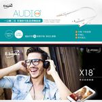 E-BOOKS X18 1 Male to 2 Female Headphones Microphone Adapter Cable 3.5mm (20cm) | Supports single-jack laptops and smartphones, , large