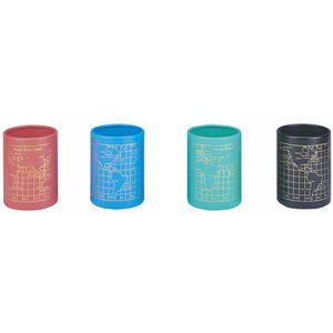 徠福 Life 鐵製地圖筆筒(NO.2341)藍