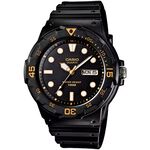CASIO 卡西歐DIVER LOOK 潛水運動風手錶-黑x橘黃 MRW-200H-1EV, , large