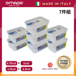 【義大利OMADA】主廚CHEF 單手易拉 PP保鮮盒0.75Lx2+1Lx2+1.5Lx2+2.3Lx1(經典七件組)任選色, , large