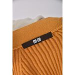 (S) uniqlo質感羊毛棉質V領黃色外套二手衣, , large