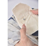 (S) 白線條藍色洋裝二手衣, , large