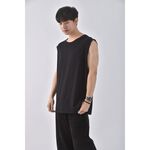 (XL) 【范姜彥豐私服】decathlon男裝運動棉質無袖背心黑色上衣二手衣, , large