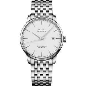 MIDO 美度 Baroncelli 永恆矽游絲天文台認證機械錶-銀x40mm  M0274081103100