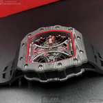 [星晴錶業]MARVEL手錶,44mm, 50mm,MARV001雙面機械鏤空錶面黑錶殼深黑色矽膠錶帶款, , large