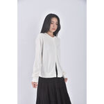 (XL) uniqlo質感棉質圓領白色長袖上衣二手衣, , large