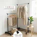 【KIWISH】可伸縮轉角衣架 雙層衣架 雙桿曬衣桿 晾衣架 吊衣架 掛衣桿 衣桿架 曬衣架 晾衣桿 衣架 免工具, , large