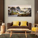 【御畫房】山青水秀 國家一級畫師手繪油畫60×120cm(VF-121), , large