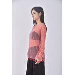 (L) kbf透紗紅色長袖上衣二手衣, , large