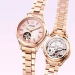 CITIZEN 星辰 優雅水晶機械女錶-34mm PC1005-87X, , large