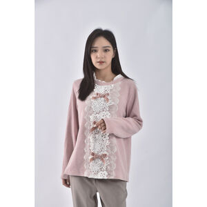 (L) moolbyoungzari韓牌少女粉色長袖上衣二手衣