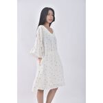 (XL) poly lulu質感V領白色洋裝二手衣, , large
