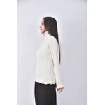 (S) 高領羅紋白色長袖上衣二手衣, , large