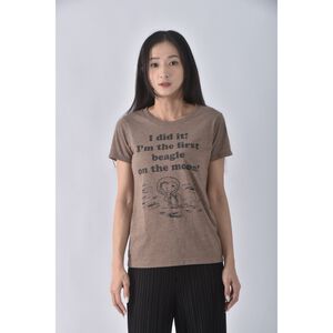 (S) 【陳喬恩私服】史努比棕色短袖上衣二手衣