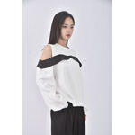 (XL) 挖肩白色長袖上衣二手衣, , large
