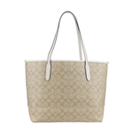 COACH City 塗層帆布托特包/淺卡其/白色, , large