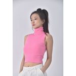 (S) 【安于晴Charlene私服】zara質感修身短版無袖粉色上衣二手衣, , large