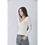 (S) 【安于晴Charlene私服】air space質感修身短版棉質白色長袖上衣二手衣, , large