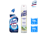 [Lysol 來舒] 強效潔廁液709ml+噴霧抗菌清潔劑清爽亞麻510g(2入組), , large
