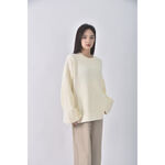 (F) balen韓牌修身短版針織氣質白色長袖上衣二手衣, , large