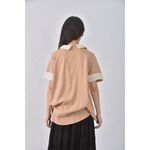 (S) jucee jaey質感圓領杏色短袖上衣二手衣, , large