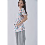 (S) a la sha點點白色短袖上衣二手衣, , large
