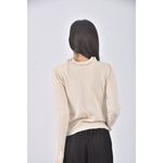 (S) so nice質感羊毛木耳邊領口杏色長袖上衣二手衣, , large