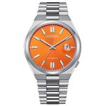 CITIZEN 星辰 限量香橙色中性手錶 青春撞色機械錶 NJ0151-88Z, , large