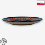 【SOLO Vintage】Cerraf Polish Pottery 17cm Dessert Plate Round Plate Red and Blue Blossoming Elegance Series Made in Poland, , large