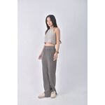 (M) wear to eat高腰皺摺灰色長褲二手衣, , large