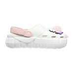 ROAD EASY 輕量透氣洞洞鞋 女鞋 拖鞋 涼鞋 時尚 可愛造型鞋扣 自由擺搭 回彈 穩定 厚底 增高 止滑 白 米, , large