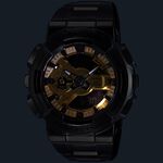 CASIO 卡西歐 G-SHOCK 工業風大錶殼金屬雙顯手錶 520情人節 送禮推薦-黑x金 GM-110BD-1A9, , large